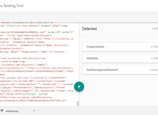 schema test result
